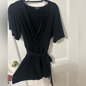 Express Black Romper with Tie